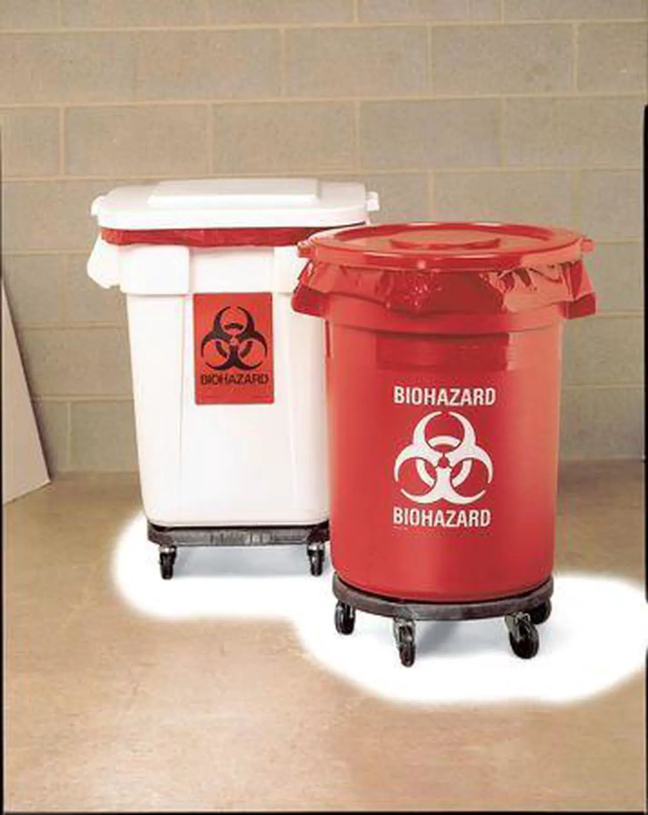 Main image of Biohazard Waste Container,27-1/4 In. H RUBBERMAID FG263294RED