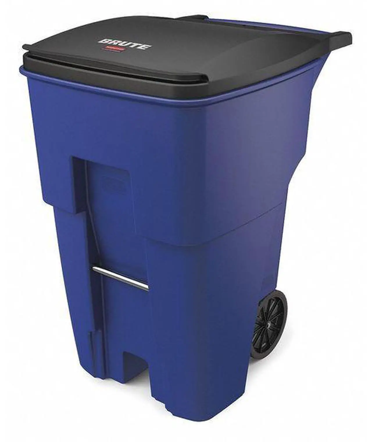 Main image of Rubbermaid FG9W2273BLUE Square Brute Rollout Container - 95 gallon - Resin - Blue