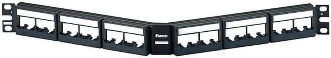 Alt view image 3 of 13 - PANDUIT CPPLA24WBLY Angled Patch Panel,Mini-Com,Rack Mt,24P