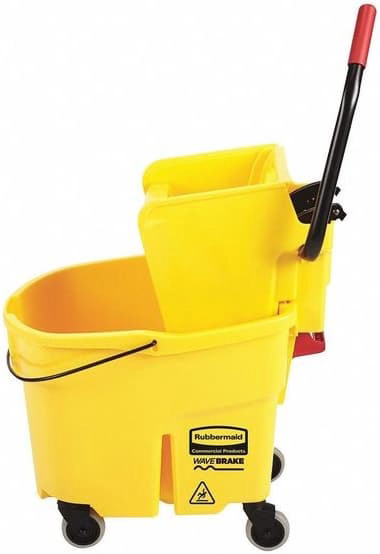 Alt view image 4 of 9 - RUBBERMAID FG758088YEL 35qt. Yellow Side Press Mop Bucket and Wringer