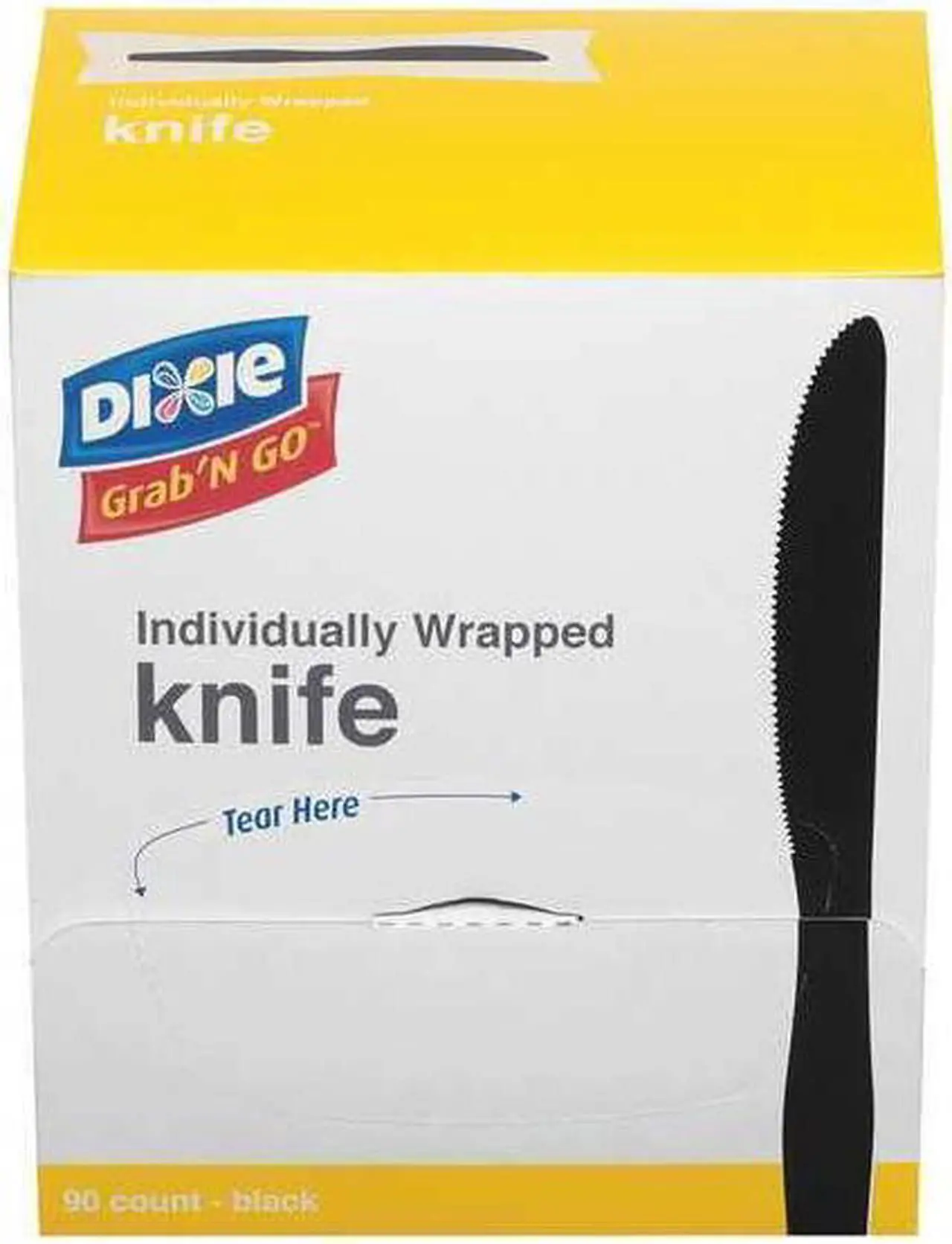 Alt view image 4 of 6 - Dixie GrabN Go Wrapped Cutlery Knives Black 90/Box 6 Box/Carton KM5W540