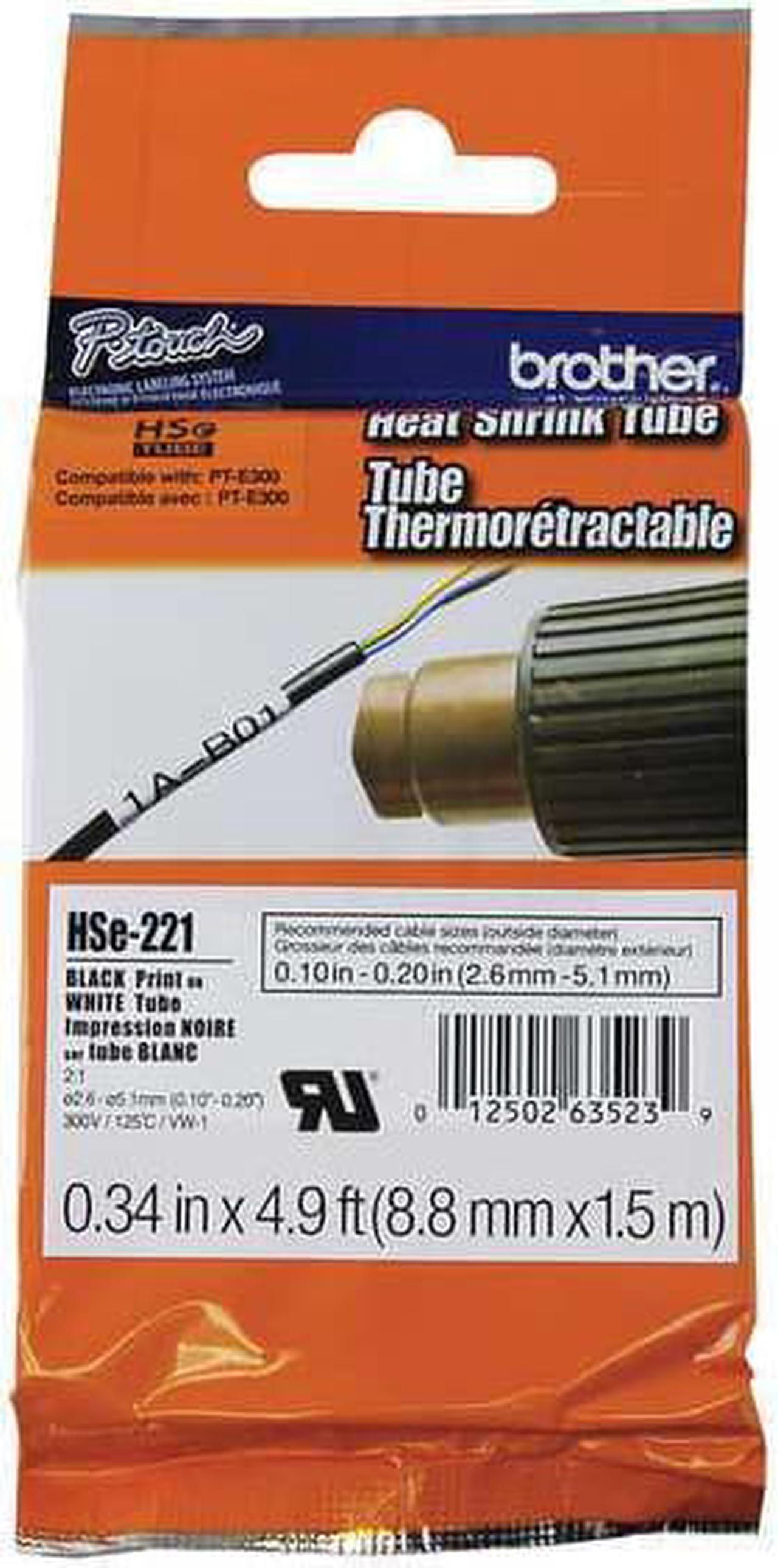 Alt view image 4 of 8 - Brother 8.8mm (0.34in) x 1.5m (4.9ft) Size Heat Shrink Tubing - Black on White