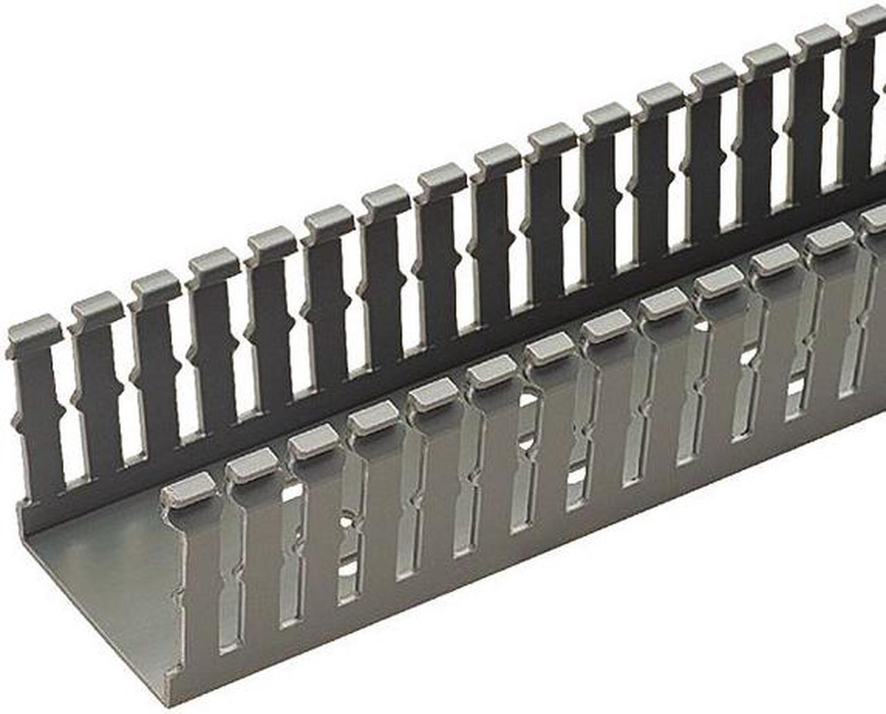 Alt view image 3 of 6 - PANDUIT F1X2LG6 Wire Duct,Narrow Slot,Gray,1.26 W x 2 D