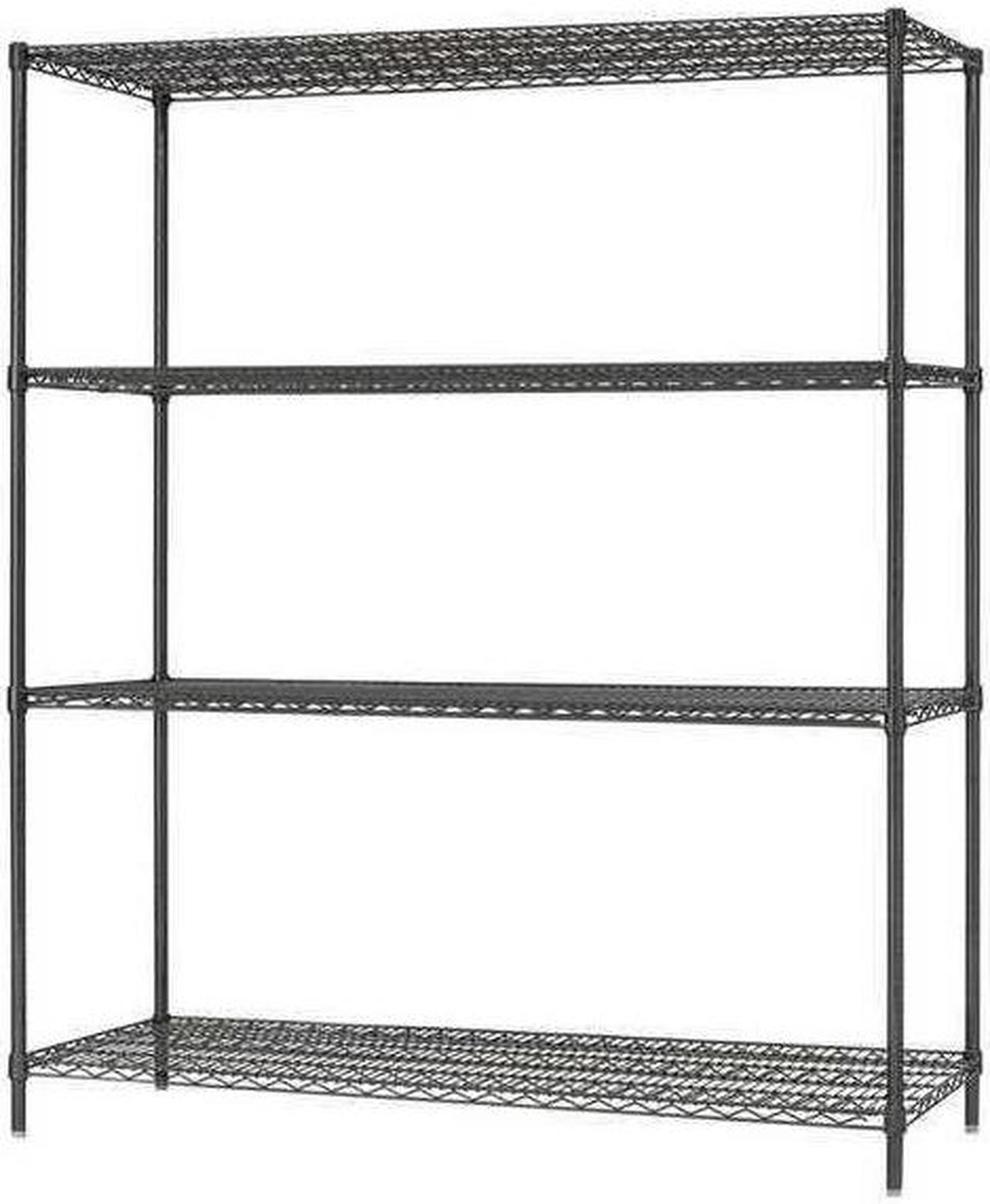 Alt view image 3 of 12 - Alera - 4TIND6018BA - All-Purpose Wire Shelving Starter Kit, 4-Shelf, 60 x 18 x 72, Black Anthracite+