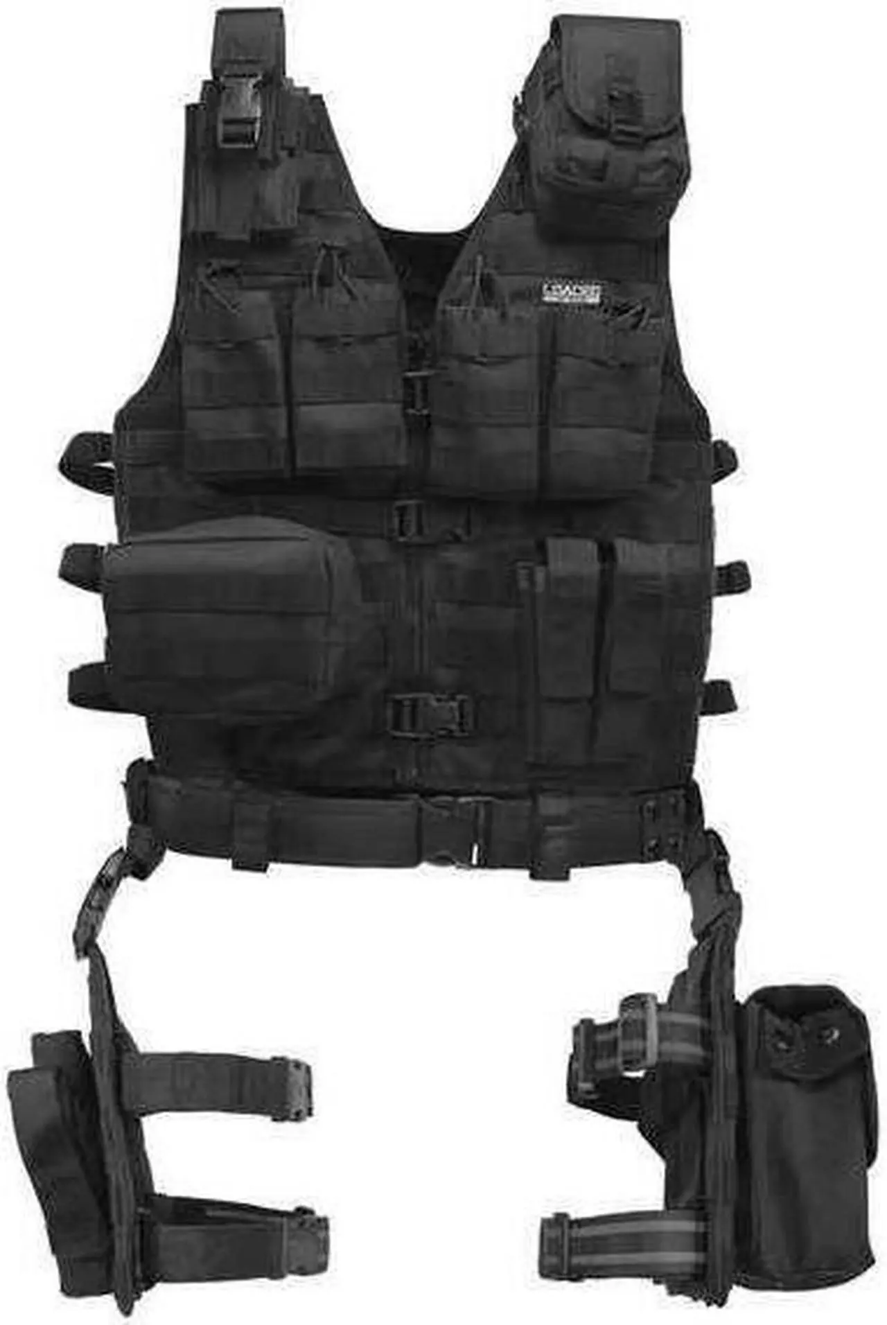 Main image of Barska Loaded Gear VX-100 Tactical Vest and Leg Platform-Blk