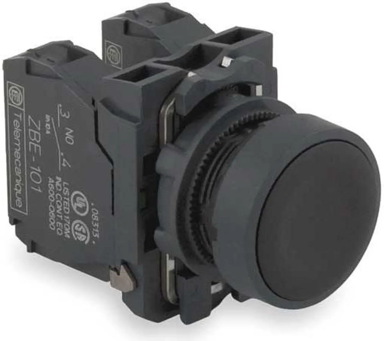 Alt view image 4 of 6 - SCHNEIDER ELECTRIC XB5AA21 Flush Push Button Operator, 22 mm, 1NO, Black