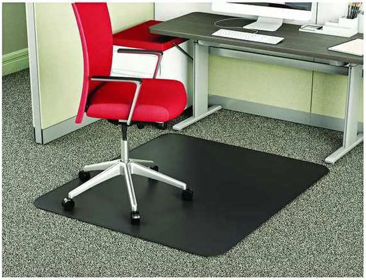 Alt view image 10 of 14 - Deflecto SuperMat Frequent Use Chair Mat Medium Pile Carpet Beveled 36 x 48 Black CM14142BLK