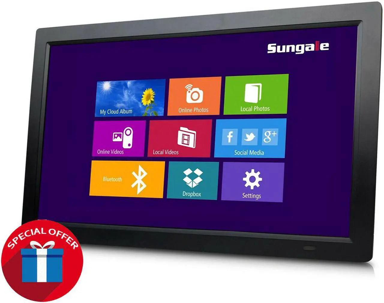 Alt view image 10 of 10 - 19" Smart WiFi Cloud Digital Photo Frame, free Cloud storage, real-time photos, Movie, Social Media, Browser, all apps