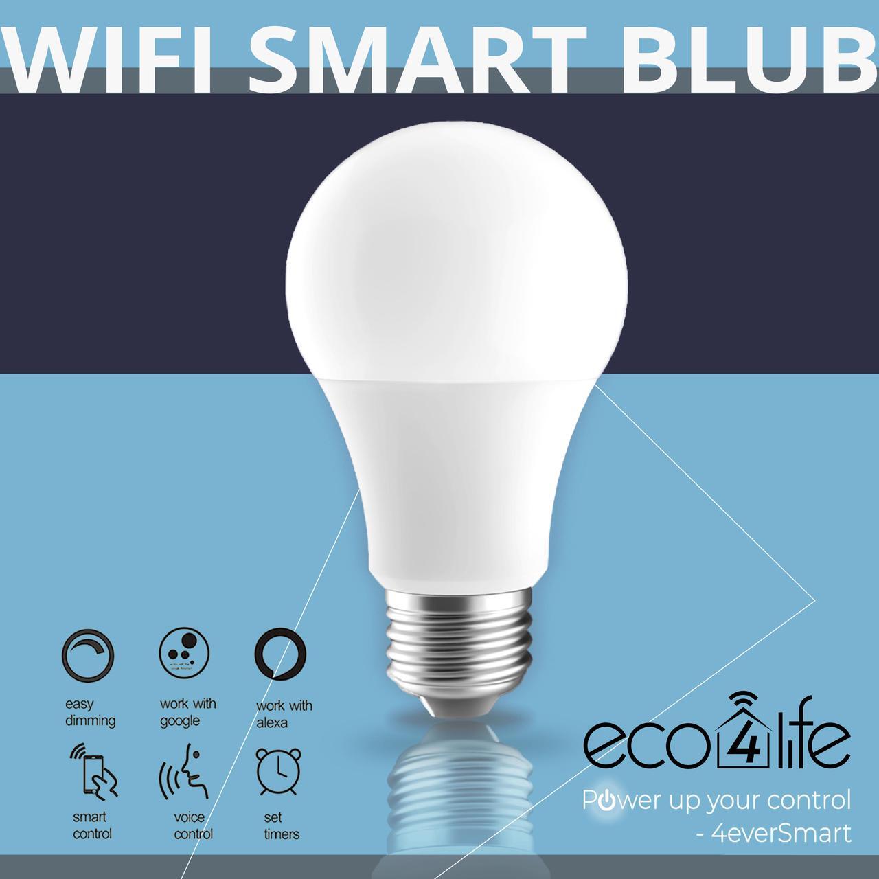 Alt view image 4 of 6 - Smart WiFi LED Light Bulb, Works with Alexa and Google Assistant, 9W (60W Equivalent) RGBW LED Bulb, No Hub Required, Mobile App Remote Control, Soft White and Multi-Color Lights