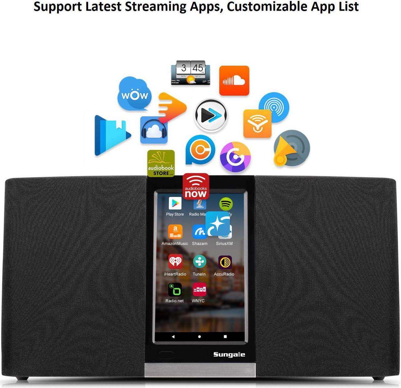 Alt view image 2 of 6 - Sungale 2022 G3 Wi-Fi Internet Radio with Easy Operation Touch Screen, Latest Hardware, Stream Music Apps or Access Thousands of Internet Radio Stations,  Customizable App List,