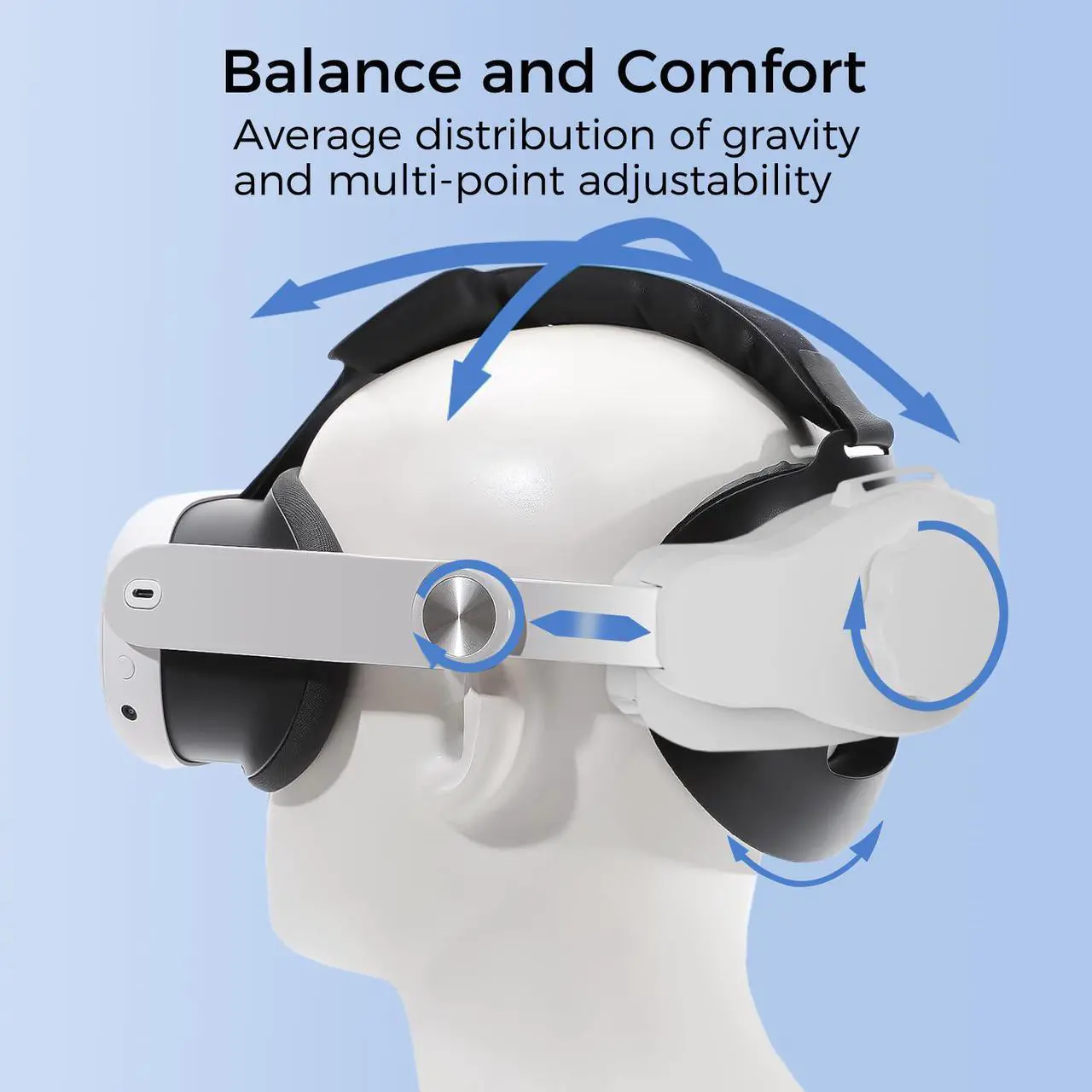 Alt view image 2 of 7 - ALPHA DIGITAL Head Strap for Oculus Quest 3, Adjustable Elite Strap Replacement, Enhanced Comfort, Face Pressure-Free VR Accessories, Adjustable and Lightweight