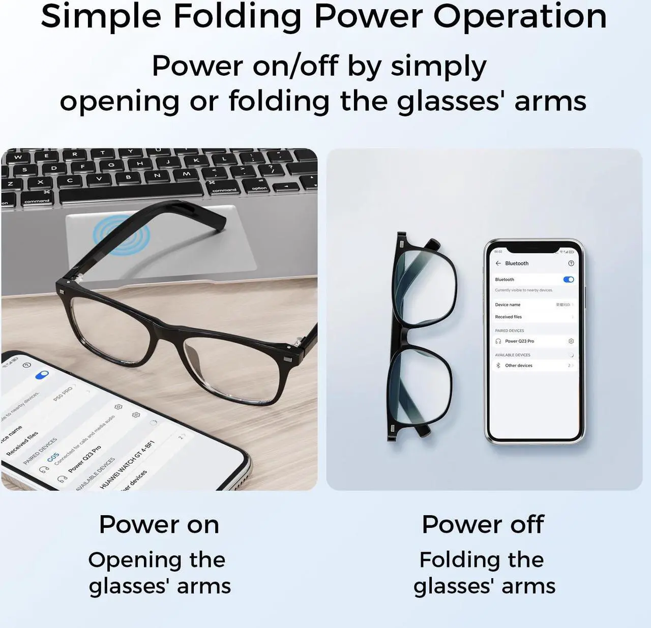 Alt view image 7 of 7 - Alpha Digital Smart Glasses with Built-in Mic & Speakers, Voice Assistant, 2 Interchangeable Magnetic Clipover Lenses, Open Ear Music & Clear Calling, IP65 Waterproof