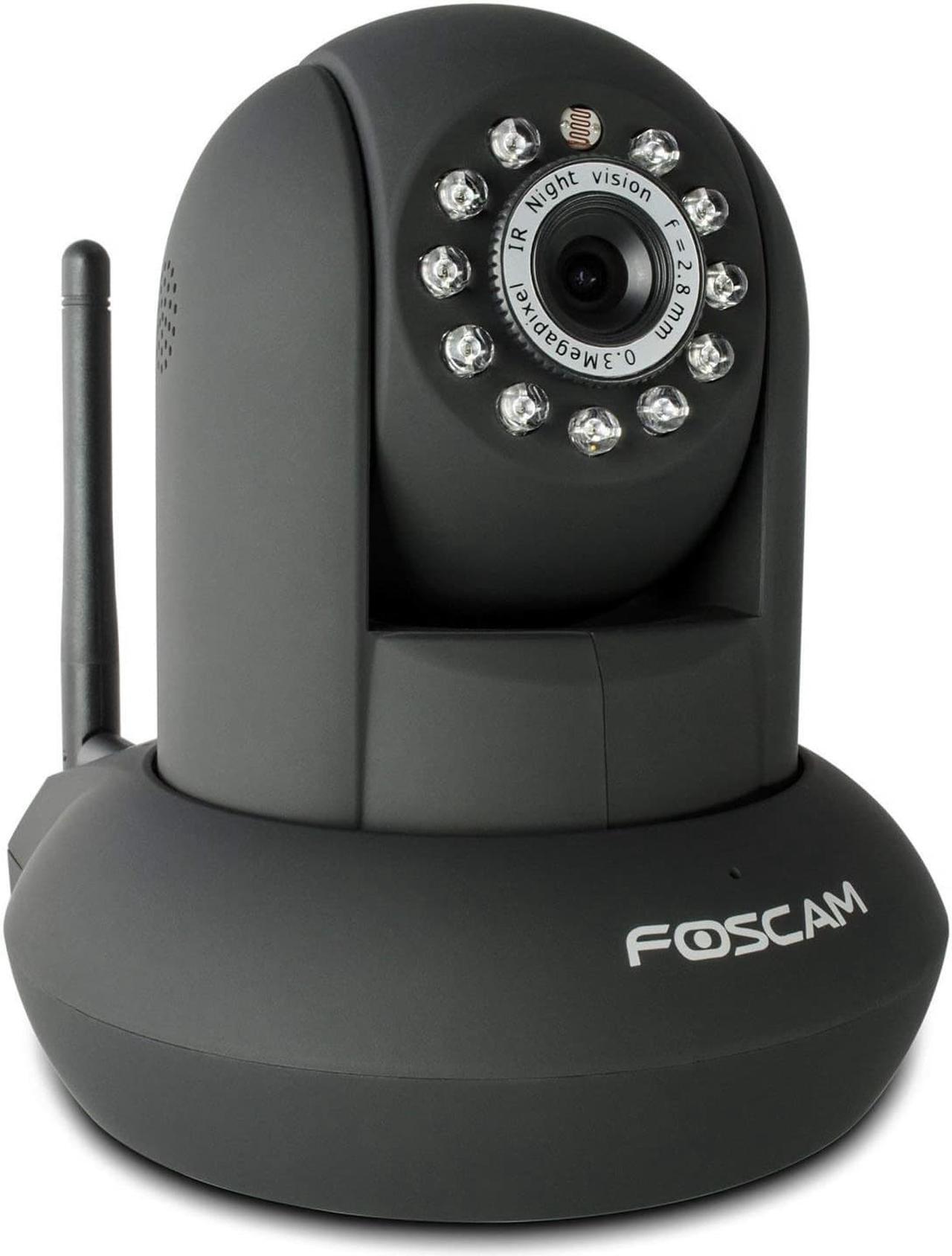 Alt view image 5 of 5 - Foscam F18910W Wireless/Wired Pan & Tilt 480 TVL Dome-Shaped IP Surveillance Camera w/ IR-Cut Filter (Black)
