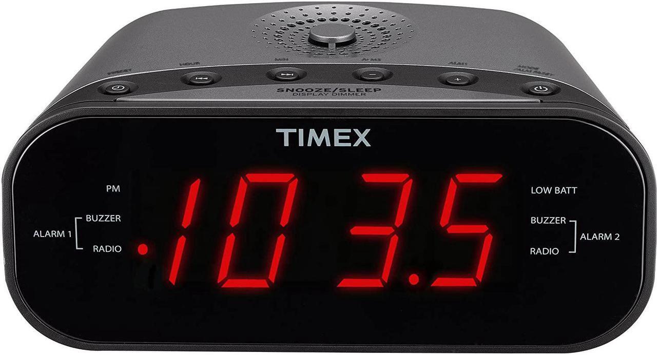 Main image of Timex T231GY AM/FM Dual Alarm Clock Radio with 1.2-Inch Red Display and Line