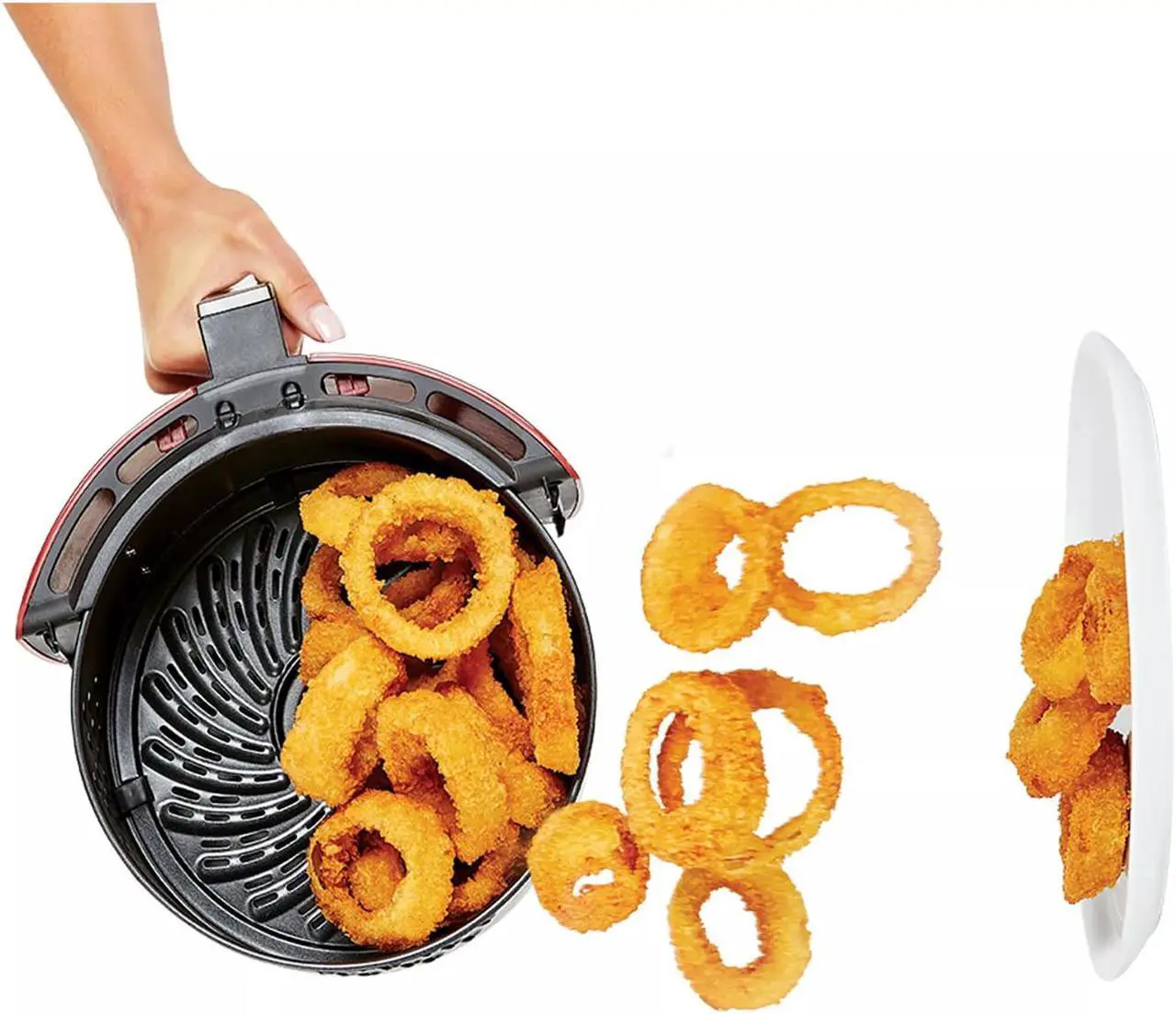 Alt view image 3 of 3 - PowerXL 1500W Vortex 5qt 7-in-1 Digital Air Fryer (Red)
