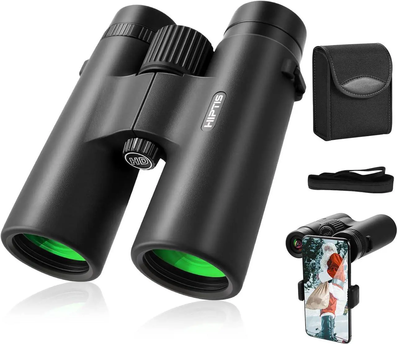 Alt view image 2 of 3 - HIPTIS Binoculars, 12x42mm Professional Binoculars for Adults, HD Binocular Telescope with Night Vision, Lightweight Binoculars for Hunting, Bird Watching Climbing, Stargazing, Travelling