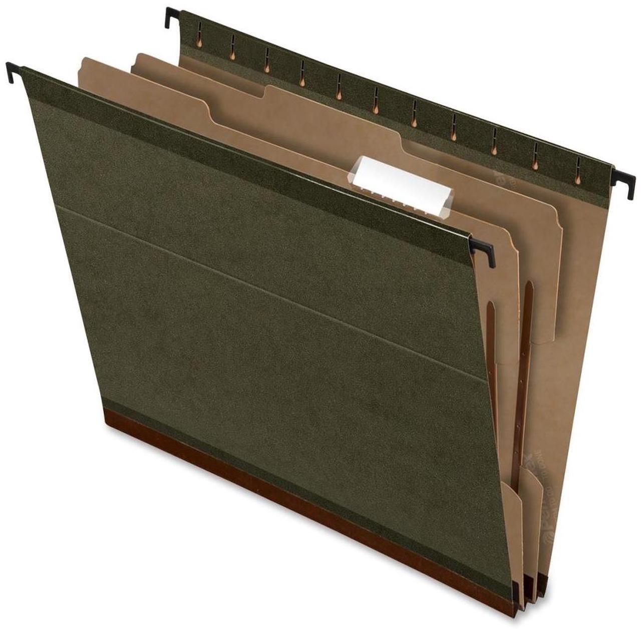 Alt view image 2 of 14 - Tops Pendaflex 59254 2   Expansion Hang Folders  Letter  6-Section  GN  10/box