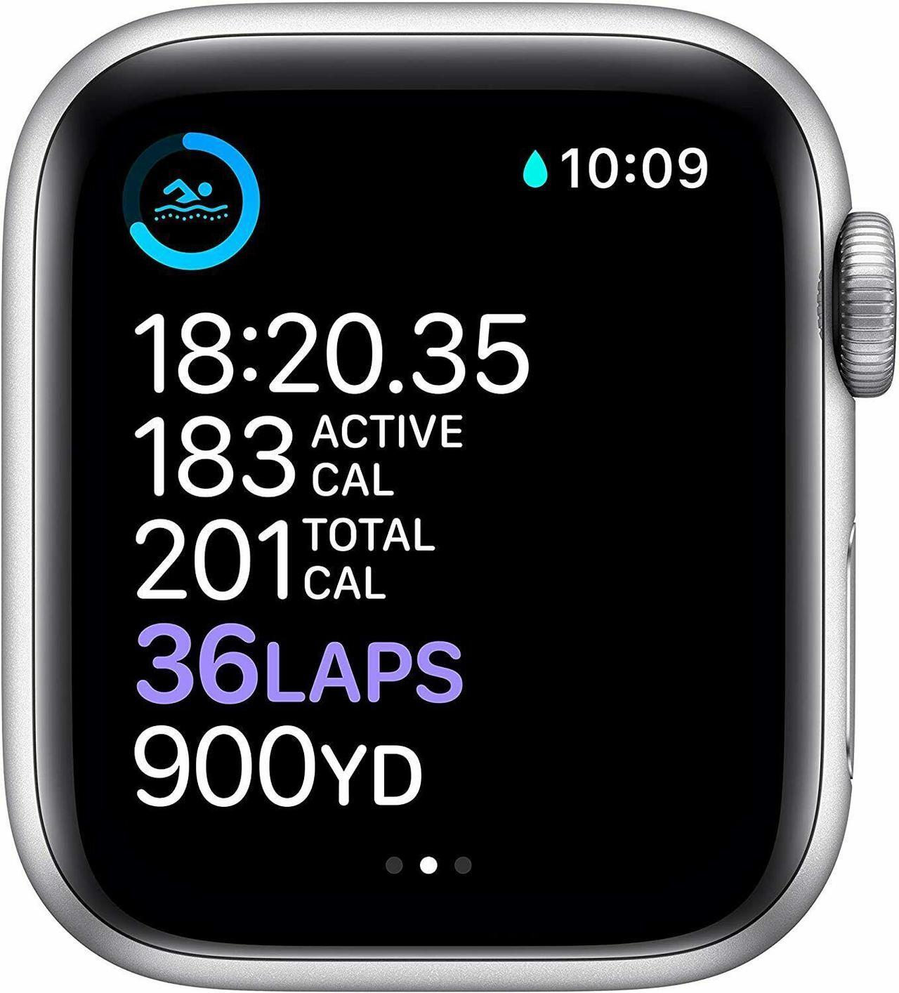 Alt view image 4 of 14 - Apple Watch Series 6 40mm Silver Aluminum Case with White Sport Band GPS + Cellular M02N3LL/A