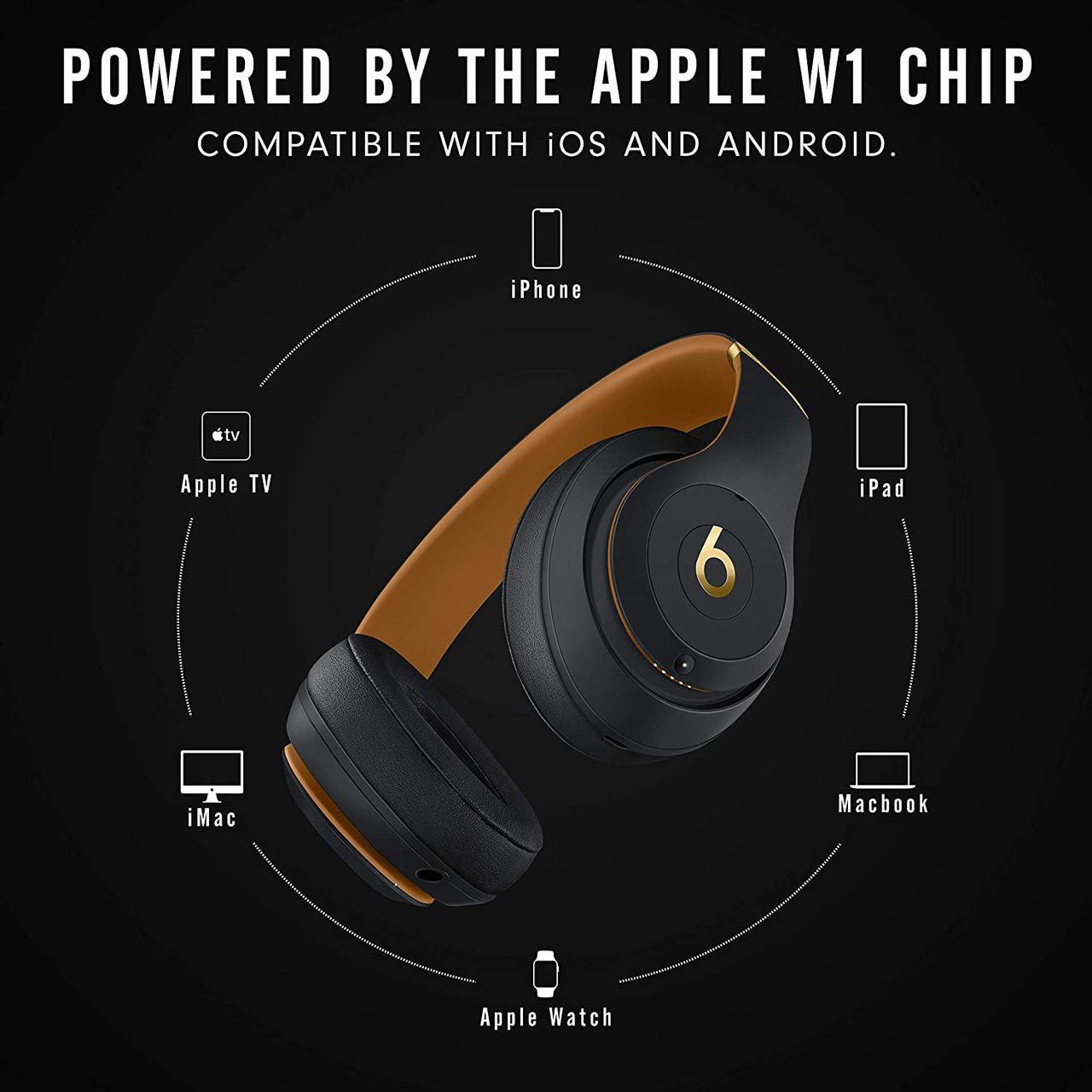 Alt view image 4 of 12 - Studio 3 Wireless Bluetooth Noise Cancelling Over-the-Ear Headphones Midnight Black - Skyline Collection MXJA2LL/A
