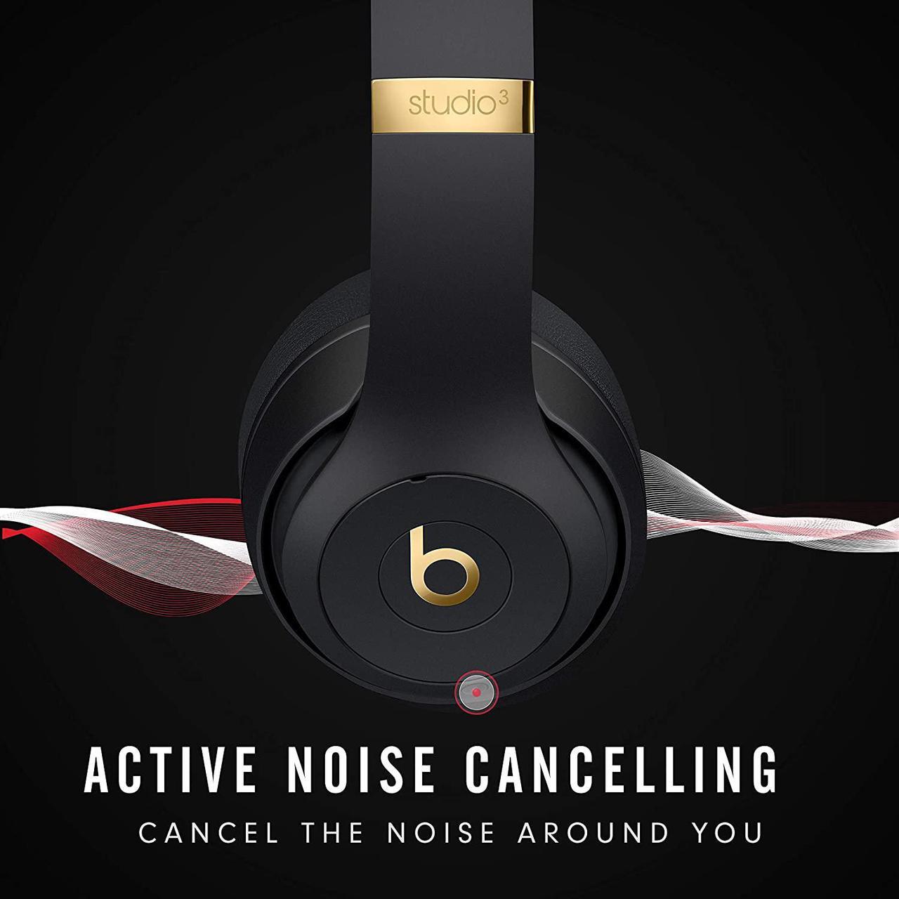 Alt view image 3 of 12 - Studio 3 Wireless Bluetooth Noise Cancelling Over-the-Ear Headphones Midnight Black - Skyline Collection MXJA2LL/A