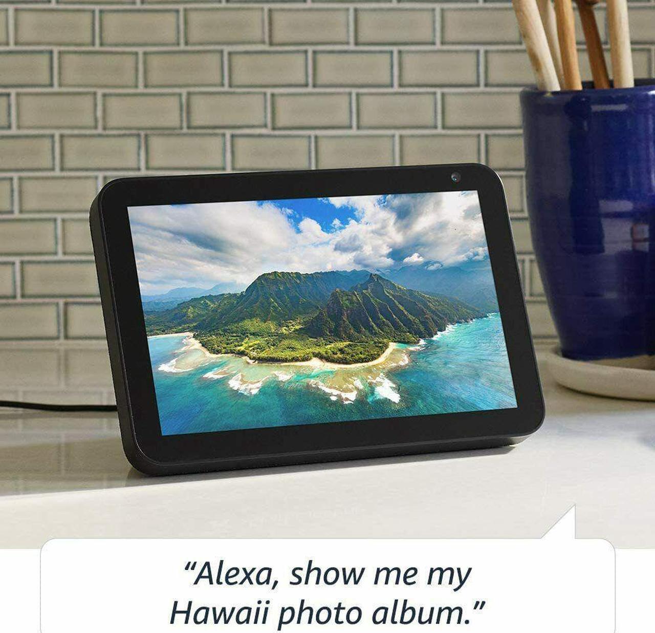 Alt view image 4 of 10 - Amazon Echo Show 8 HD Smart Display with Alexa - Charcoal C7H6N3