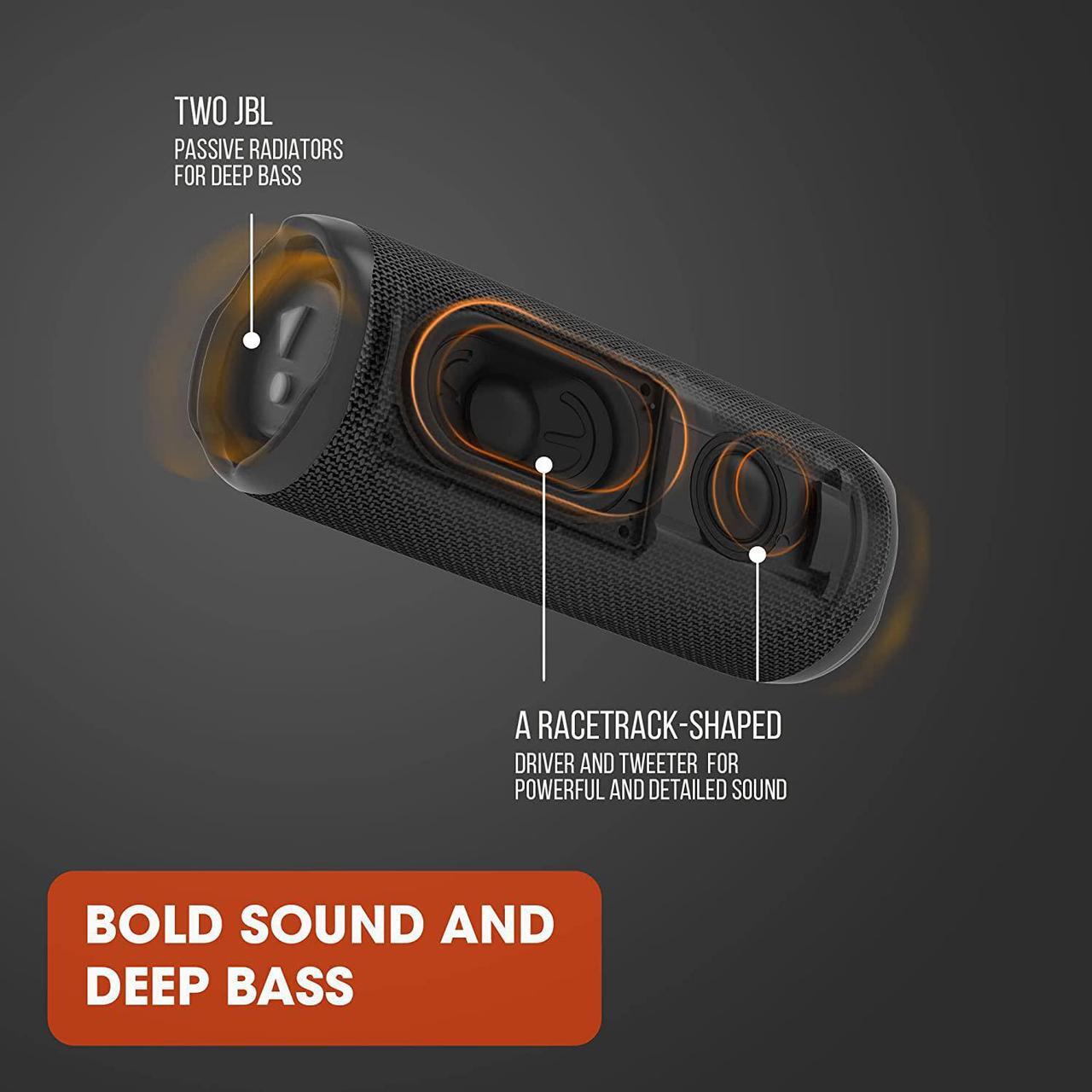 Alt view image 4 of 20 - Flip 6 Portable Bluetooth Splashproof Speaker, Powerful Sound and deep bass, IPX7 Waterproof - Black JBLFLIP6BLKAM