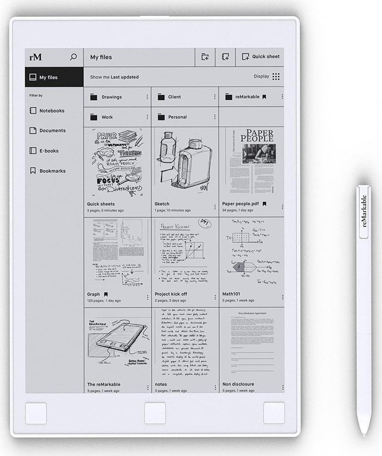 Alt view image 2 of 4 - Remarkable Paper 10.3" Writing Tablet 2nd generation RM110 - White