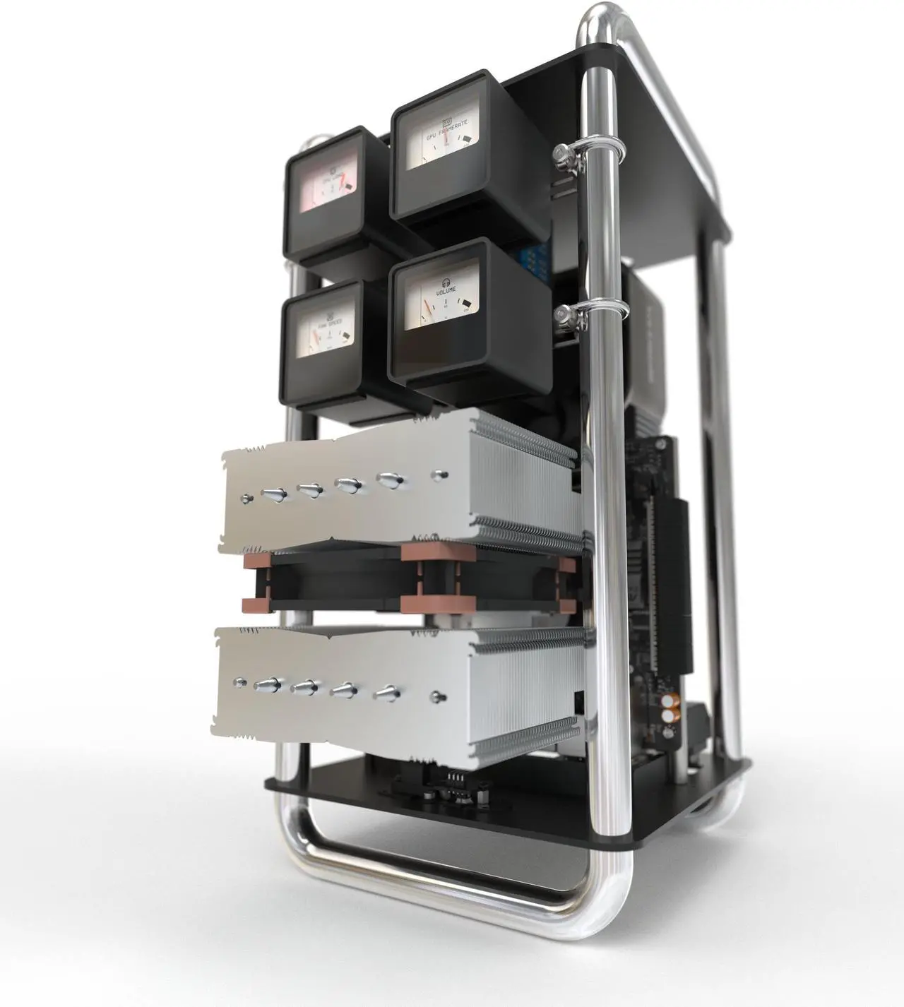 Streacom DA6C - XL Vertical Open Frame ITX Case Chrome - Newegg.com