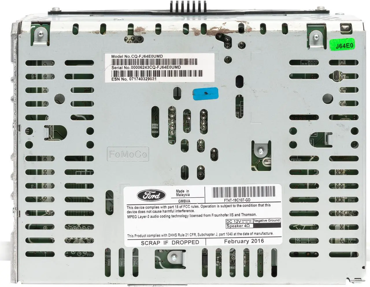 Alt view image 5 of 5 - 2015-18 Ford Edge AM FM Radio Receiver Single Disc CD MP3 Player FT4T-19C107-GD