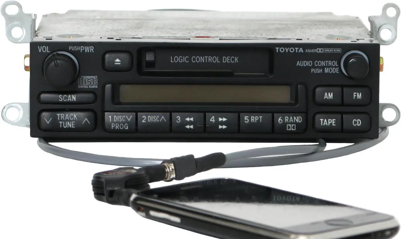 Main image of 1997-02 Toyota Corolla Tacoma Radio AMFM Cassette w Aux Input 86120-04090 A56409