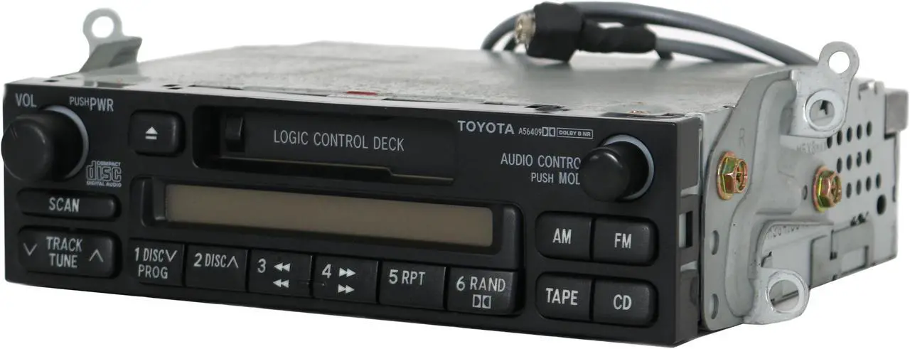 Alt view image 3 of 5 - 1997-02 Toyota Corolla Tacoma Radio AMFM Cassette w Aux Input 86120-04090 A56409