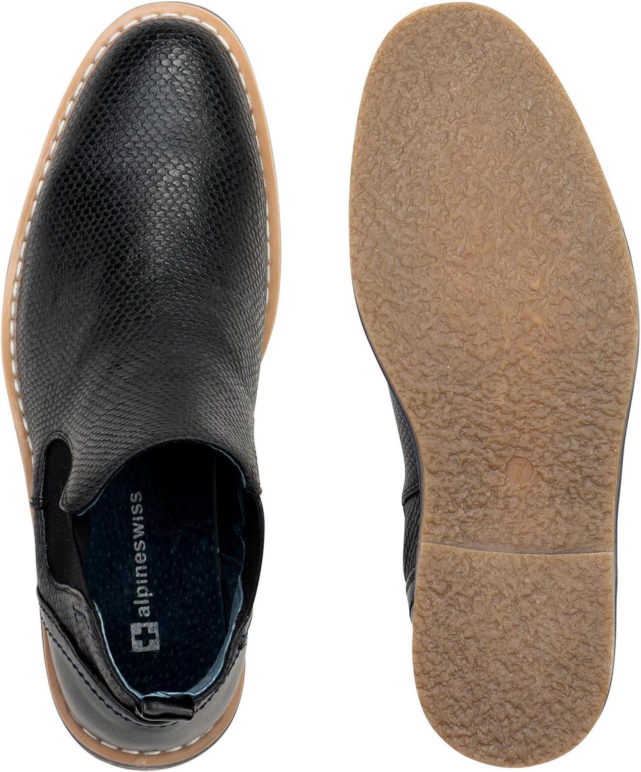 Alt view image 3 of 7 - Alpine Swiss Mens Nash Chelsea Boots Snakeskin Ankle Boot Genuine Leather Lined