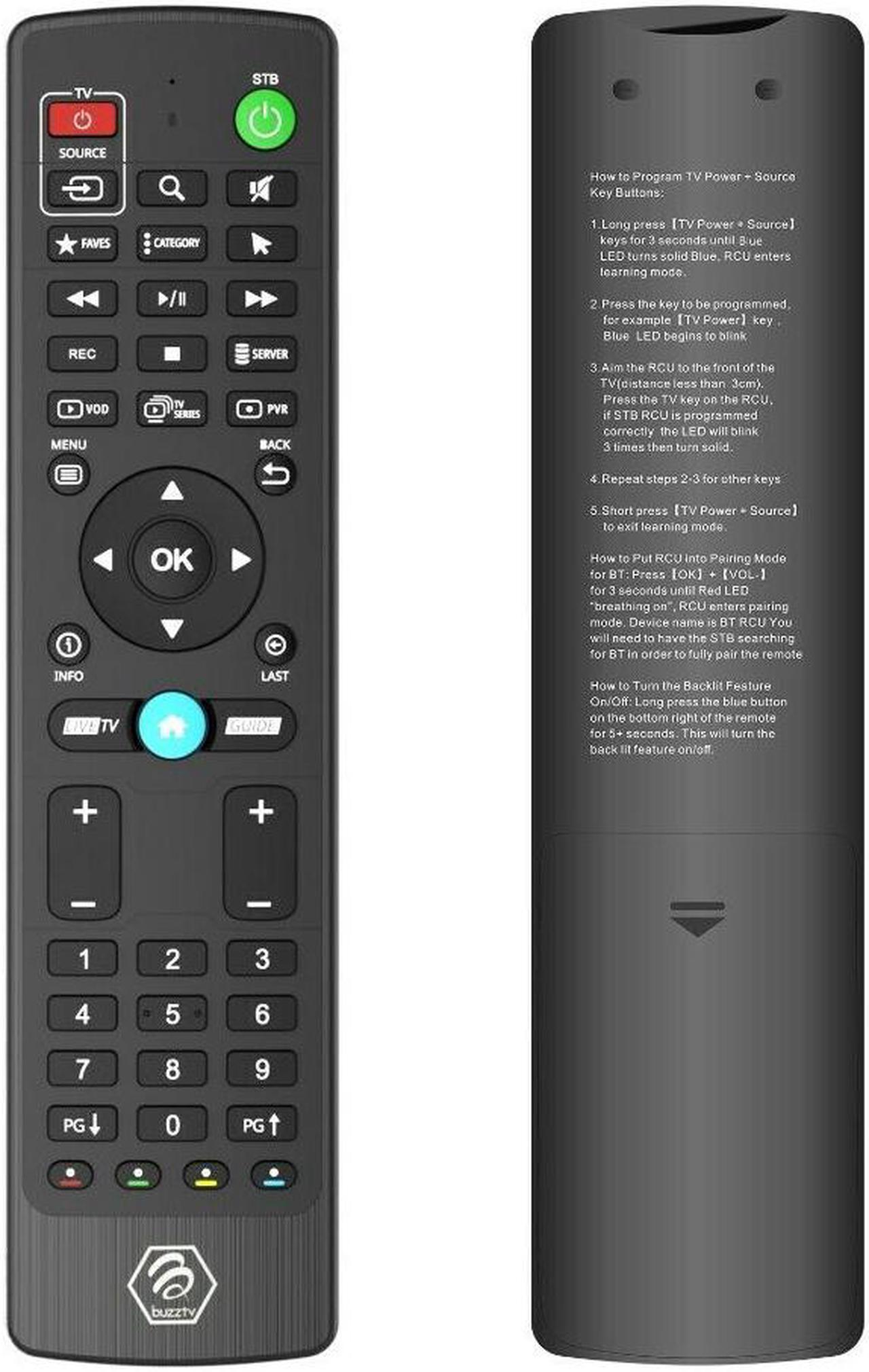 BuzzTV BT-100 Original Factory Replacement Remote Control XR-4500 / XRS-4500