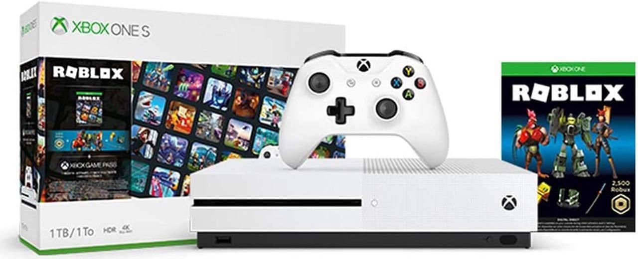 Alt view image 2 of 2 - Xbox One S 1TB Roblox Console Bundle - White Xbox One S Console & Controller - Full download of Roblox included - 4K Ultra HD Blu-ray video streaming - 3 Avatar bundles, Accessories & 2500 Rob