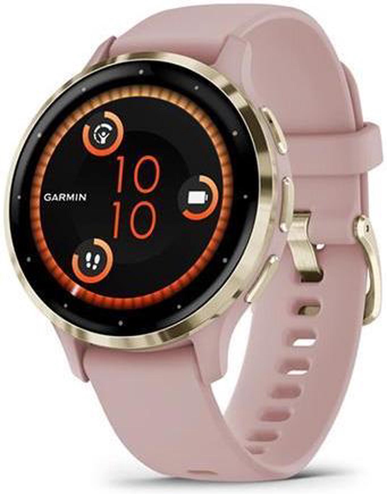 Alt view image 13 of 14 - Garmin Venu 3S, Soft Gold Stainless Steel Bezel with Dust Rose Case and Silicone Band | Smart Watch 010-02785-03