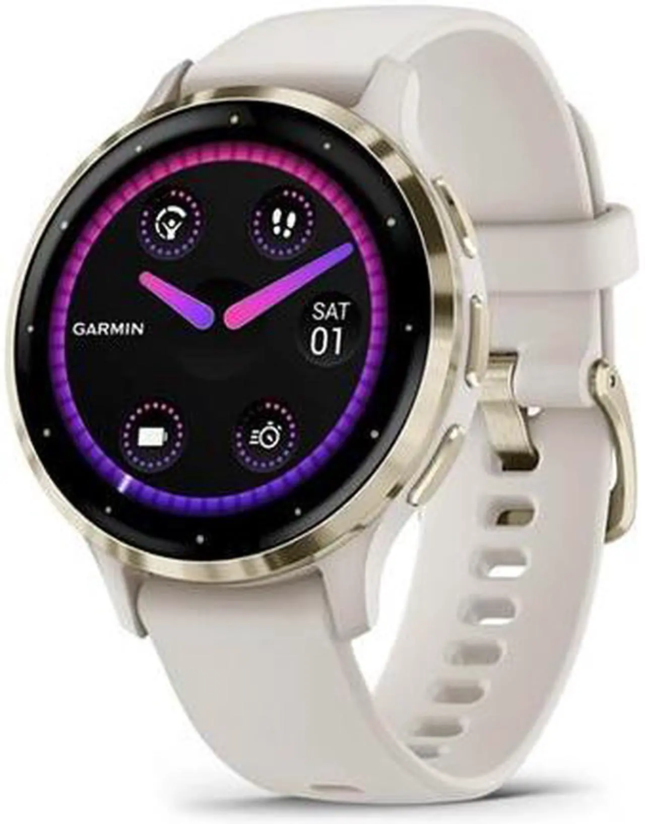Alt view image 6 of 8 - Garmin Venu 3S, Soft Gold Stainless Steel Bezel with French Gray Case and Silicone Band | Smart Watch 010-02785-02