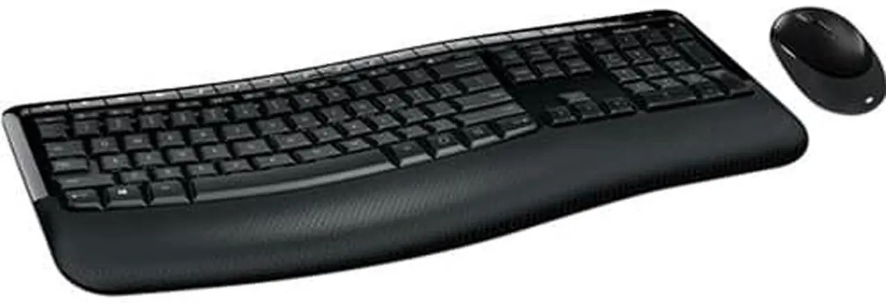 Alt view image 4 of 6 - Microsoft Wireless Comfort Desktop 5050 with AES - Keyboard and Mouse Combo: Multi-Media, Ergonomic, Microsoft Wireless Mouse and Keyboard with Bluetooth (French)