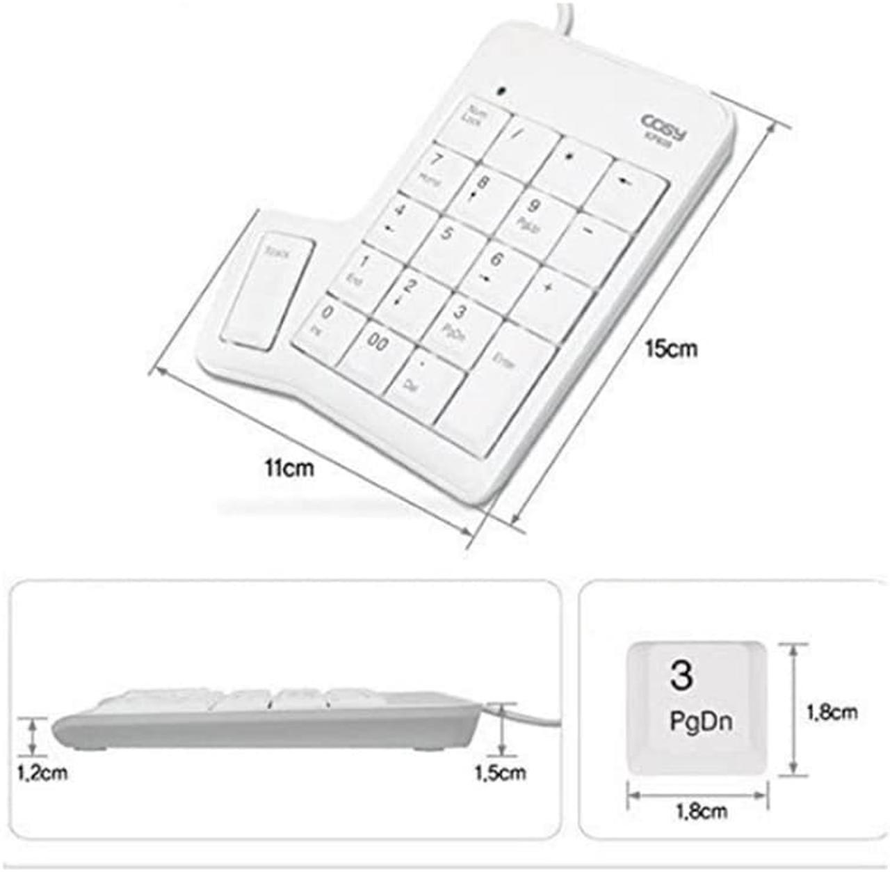 Alt view image 5 of 5 - 20 Keys Plus Keypad Added Tab, 00, Backspace Numeric Keypad USB 2.0 White or Black x 1