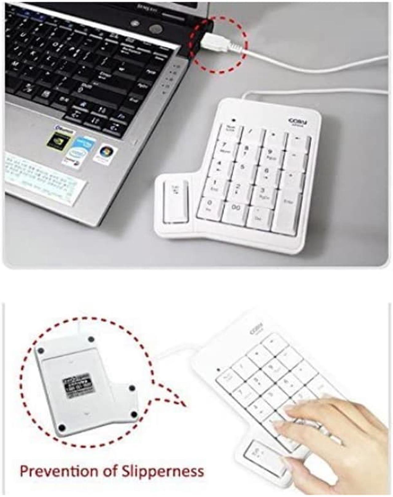 Alt view image 3 of 5 - 20 Keys Plus Keypad Added Tab, 00, Backspace Numeric Keypad USB 2.0 White or Black x 1