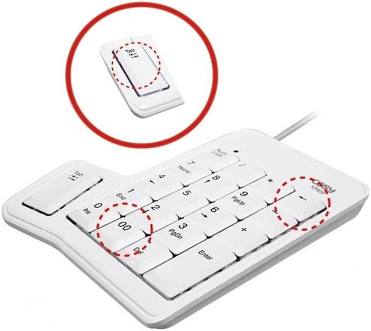 Main image of 20 Keys Plus Keypad Added Tab, 00, Backspace Numeric Keypad USB 2.0 White or Black x 1