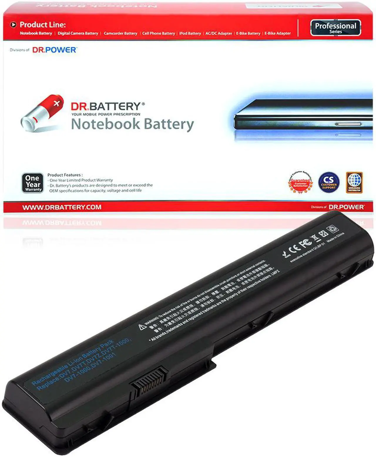 Main image of DR. BATTERY - Replacement for HP Pavilion dv7-3128ca / dv7-3153ca / DV7T / DV7Z / DV8 / DV8T / 464058-121 / 464058-141 / 464058-161 / 464058-251 / 464058-361 / 464058-362 / 464059-001