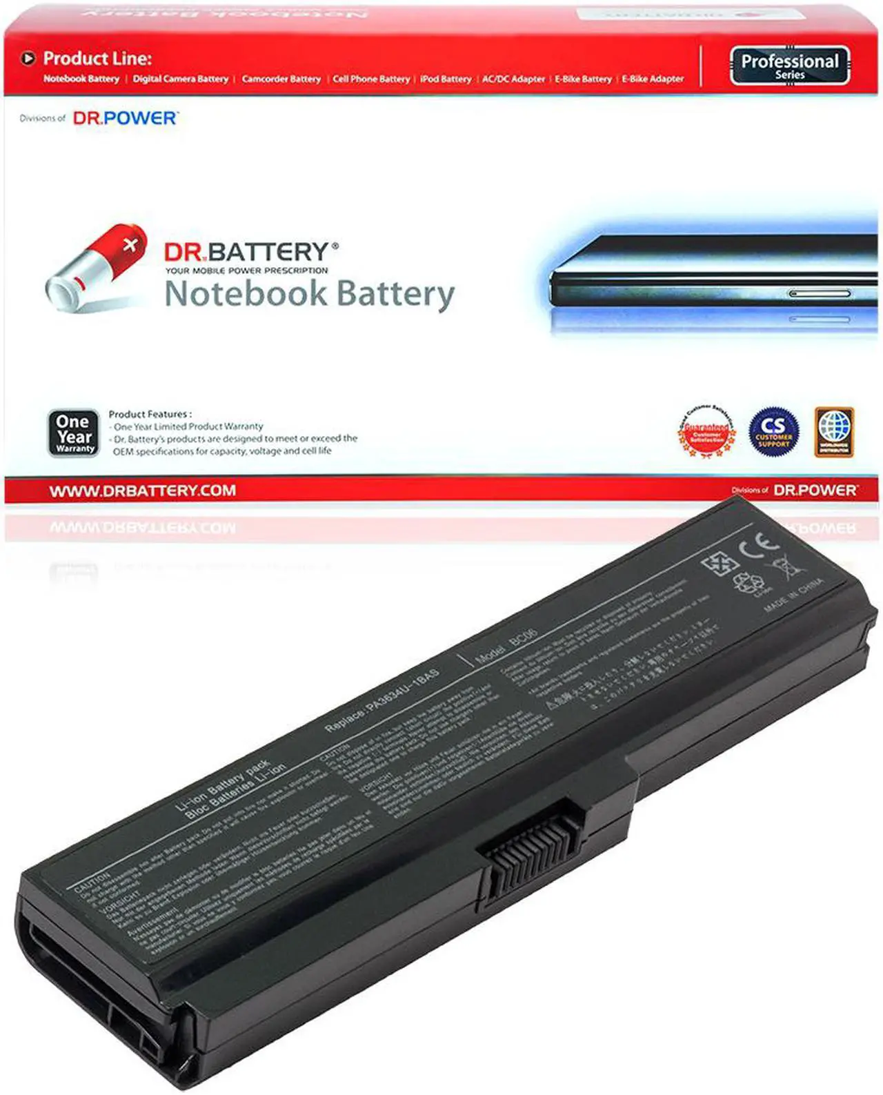 Main image of DR. BATTERY - Replacement for Toshiba Satellite Pro C650 / C650D / C660 / C660D / M300 / PA3636U-1BRL / PA3638U-1BAP / PABAS116 / PABAS117 / PABAS118 / PABAS178 / PABAS227 / PABAS228 / PABAS229