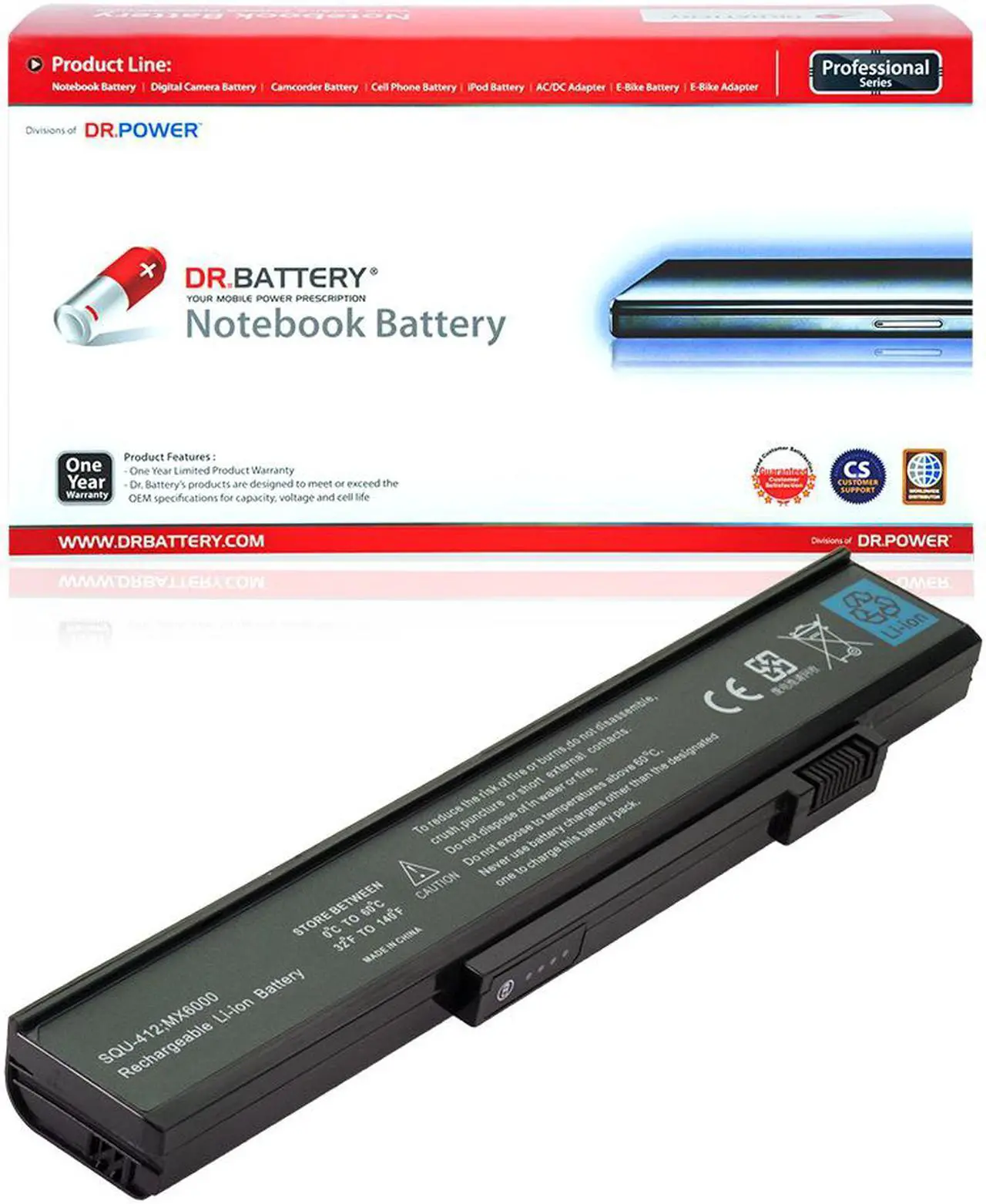 Main image of DR. BATTERY - Replacement for Gateway 8515 / 8550 / M255 / M360 / M460 / M465 / M680 / ML3000 / ML6000 / 6501194 / 6501195 / 6501205 / 6MSB / 6MSBG / 6MSBGMA1 / 916-3360 / 916-4060 / 916C3360