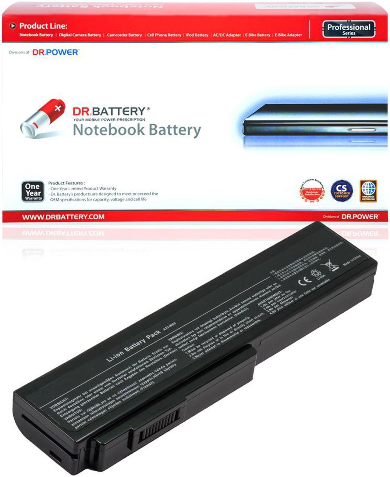 DR. BATTERY - Replacement for Asus N43N / N43S / N52A / N52D / N52F / N52J / N52S / 07G016T01865 / 07G016WC1865 / 07-NED1B1200Z / 15G10N373800 / 15G10N373830 / 70-N0W1B1000Z / 70-N0W1B2000Z