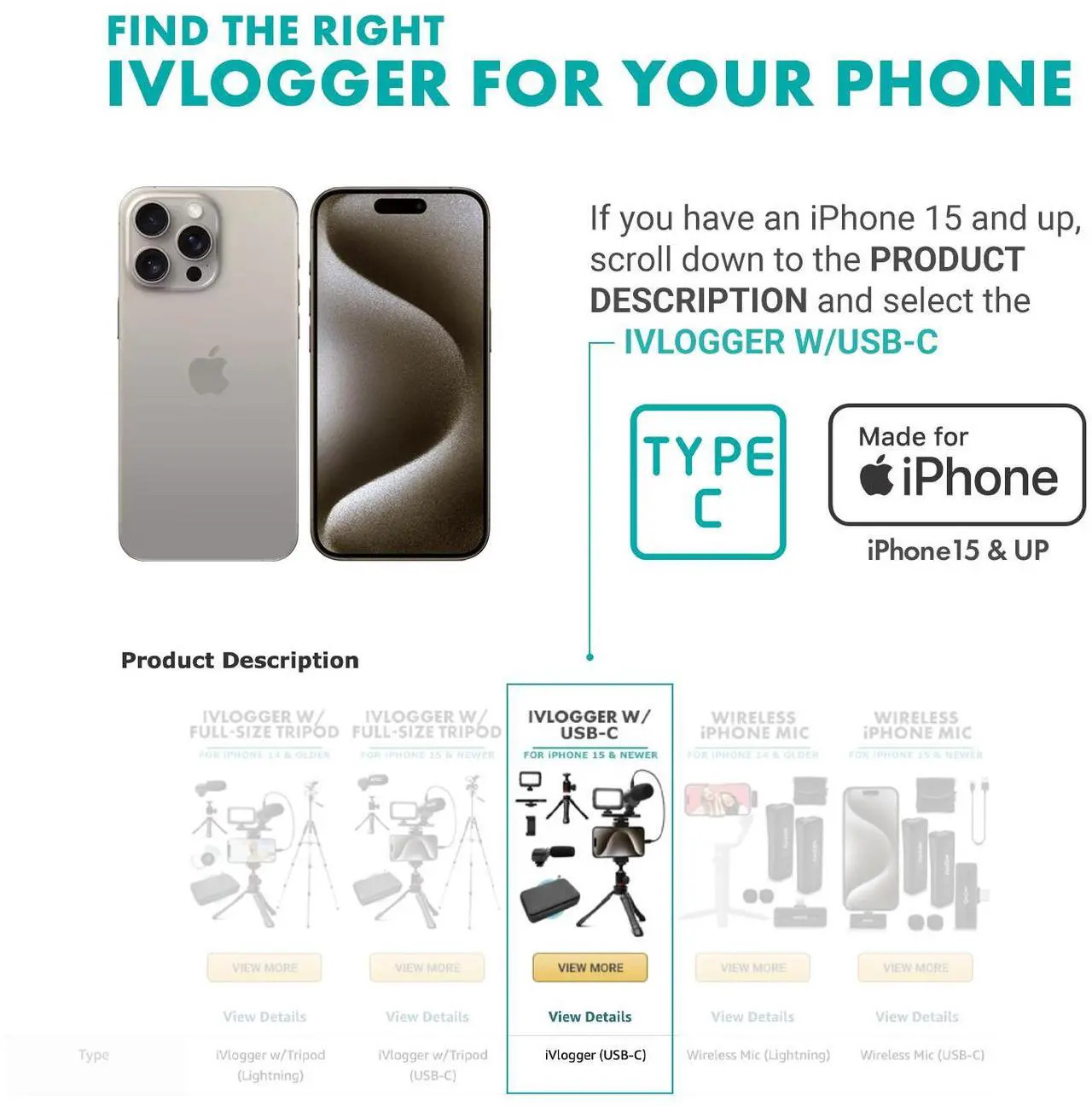 Alt view image 4 of 7 - Movo iVlogger Vlogging Smartphone/iPhone Video Kit W/ Tripod, Mic, LED Light - Compatible YouTube & Influencer Kit for Content Creators|Movo
