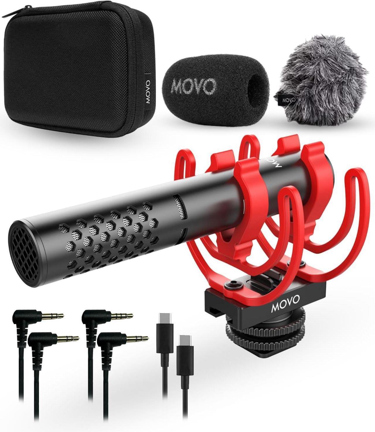 Main image of Movo X1-Mini Video Shotgun Mic for Camera - Supercardioid 3.5mm/USB-C Analog/Digital Camera Microphone for DSLR, iPhone and Android Smartphones, Computers - Compatible with Canon EOS, Nikon, Sony
