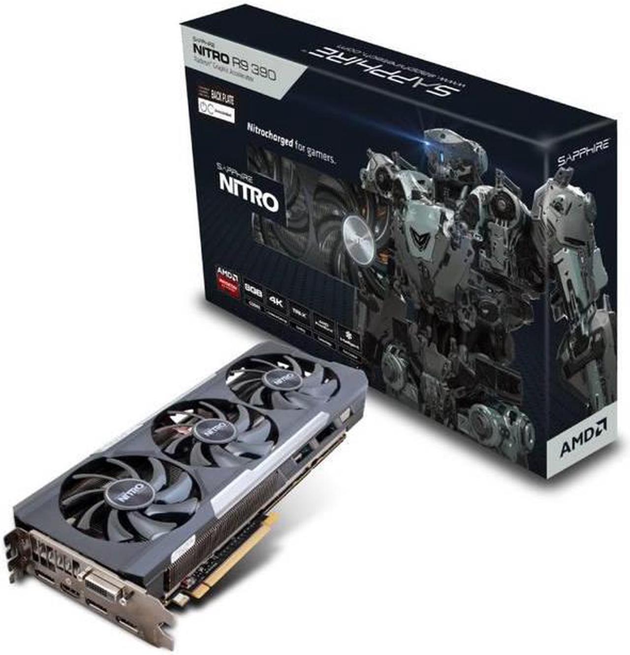 Main image of Sapphire Nitro AMD Radeon R9 390 8GB GDDR5 DVI/HDMI/3DisplayPort PCI-Express Video Card w/ Back Plate