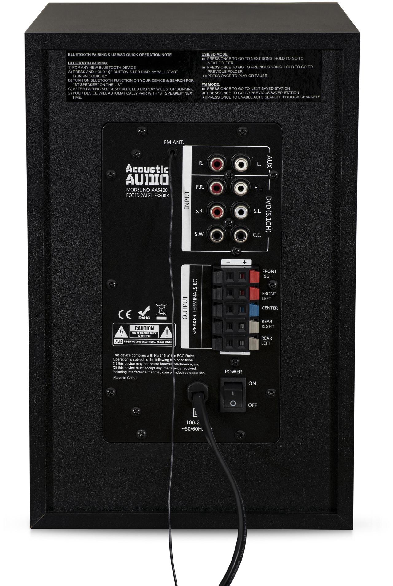 Alt view image 13 of 15 - Acoustic Audio by Goldwood AA5400 6 Piece Surround Sound System Set Home Theater
