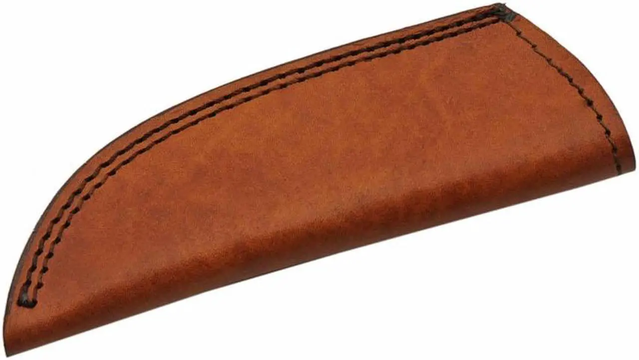 Alt view image 3 of 4 - Damascus Steel Blade Hunting Knife | 8" Overall Wood and Stag Skinner + Sheath