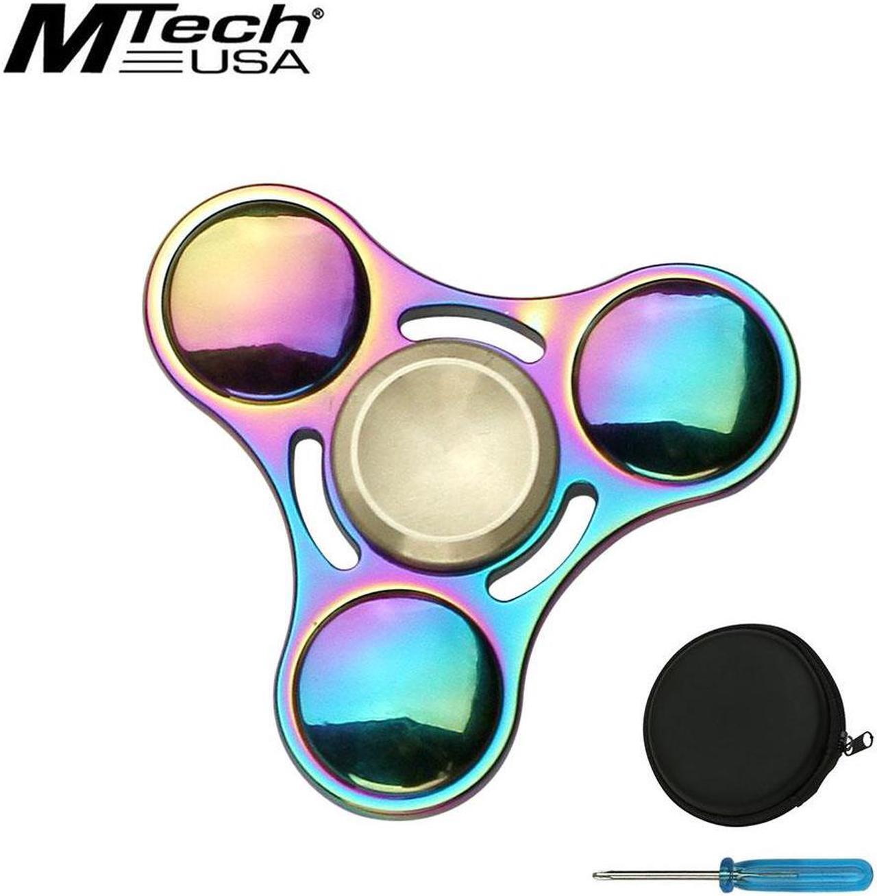 Main image of Fidget Spinner High Quality Round Rainbow Titanium Nitrite 4-Minute Spin + Case